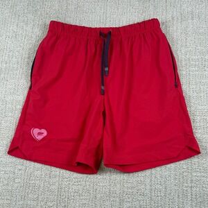 Fabletics Mens Small 7" Unlined Red Heart Athletic Gym Training Shorts